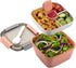 Salad Lunch Container 3 Compartments with Sauce Cup Pink, 1.5 L