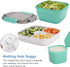 Salad Lunch Container 3 Compartments with Sauce Cup Vegetable Print, 1.5 L