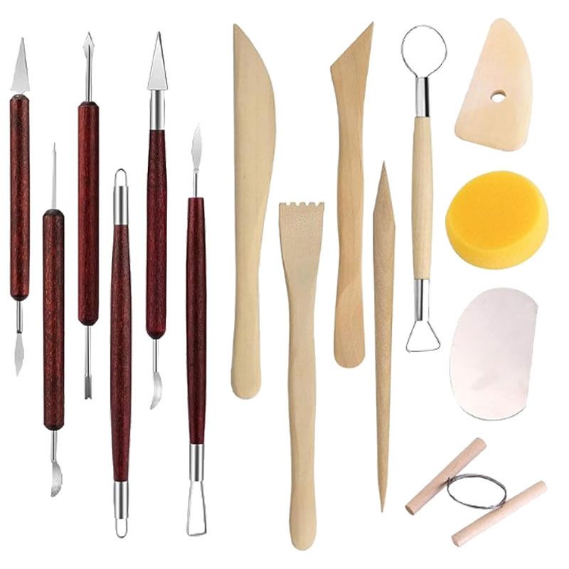 15 Piece Clay Tool Set for Modeling and Pottery