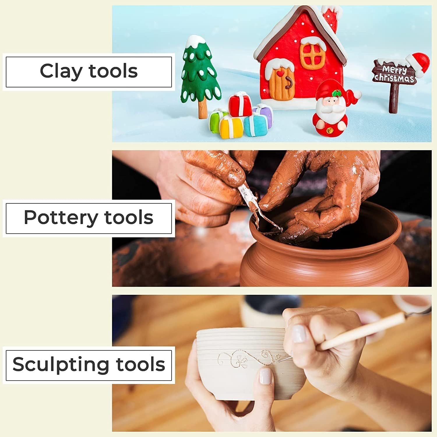 51 Piece Clay Tool Set for Modeling and Pottery