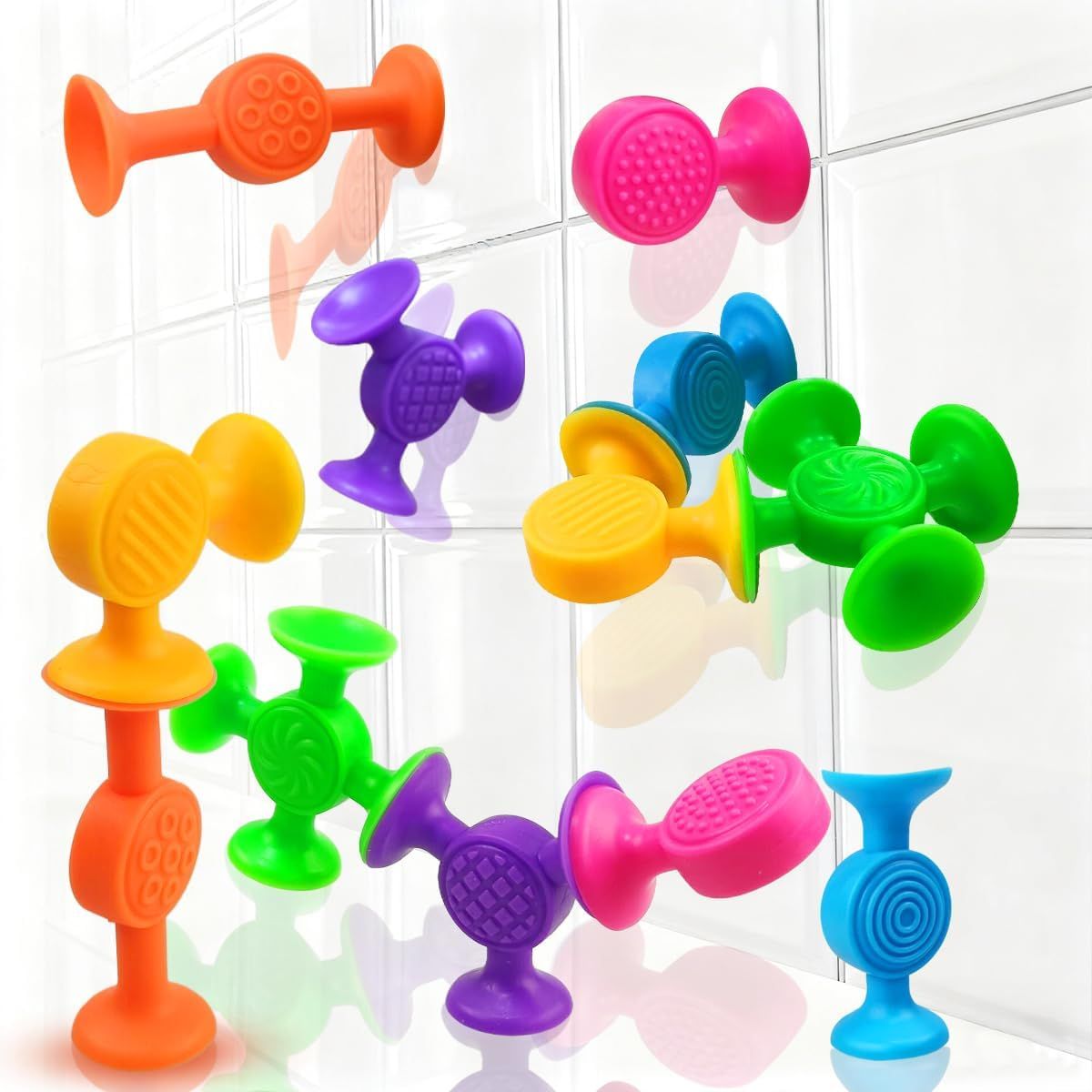 12 Piece Suction Cup Bath Toy Set for Children
