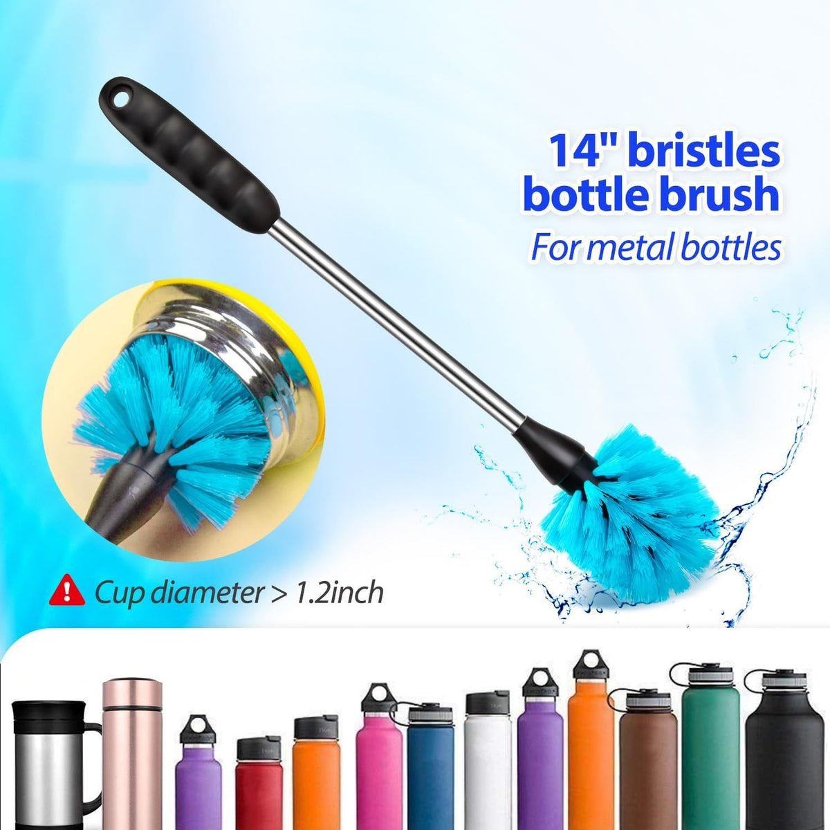 11 Piece Bottle Brush Set with Sponge, 40 cm