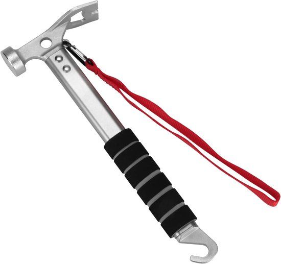 Camping Hammer 3 in 1 with Tent Stake Puller Grey, 29.5 x 11 cm