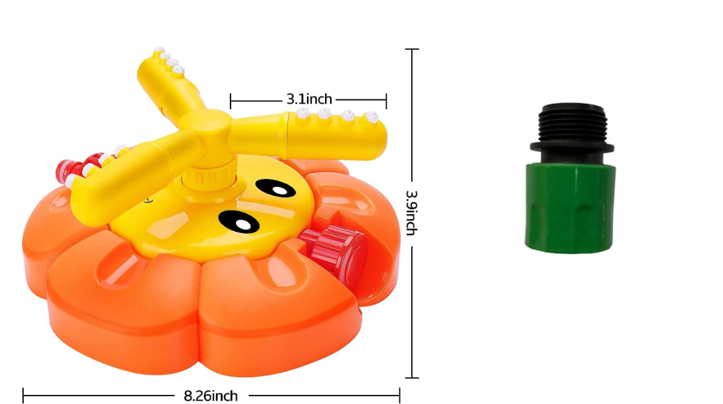 1 Piece Children Water Sprinkler 360 Degree Rotating with Hose Connection