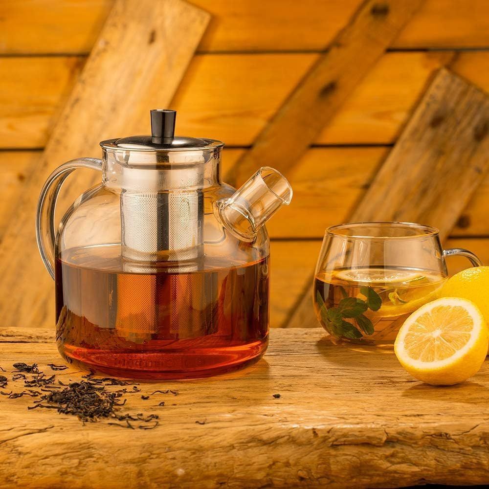 Glass Teapot with Stainless Steel Filter, 1.5 L