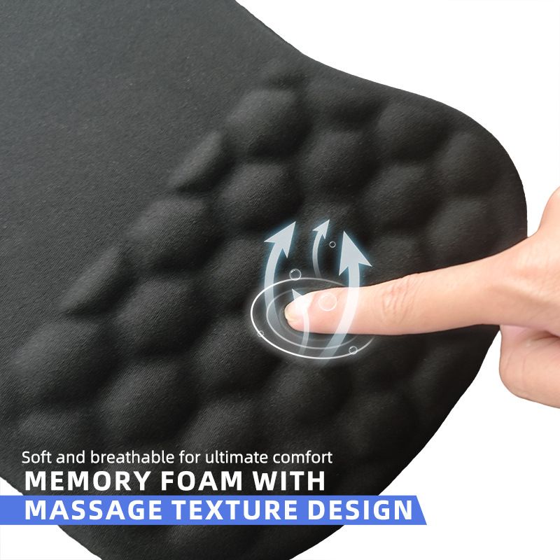 Ergonomic Memory Foam Mouse Pad with Wrist Rest Ocean Blue Non-Slip Base