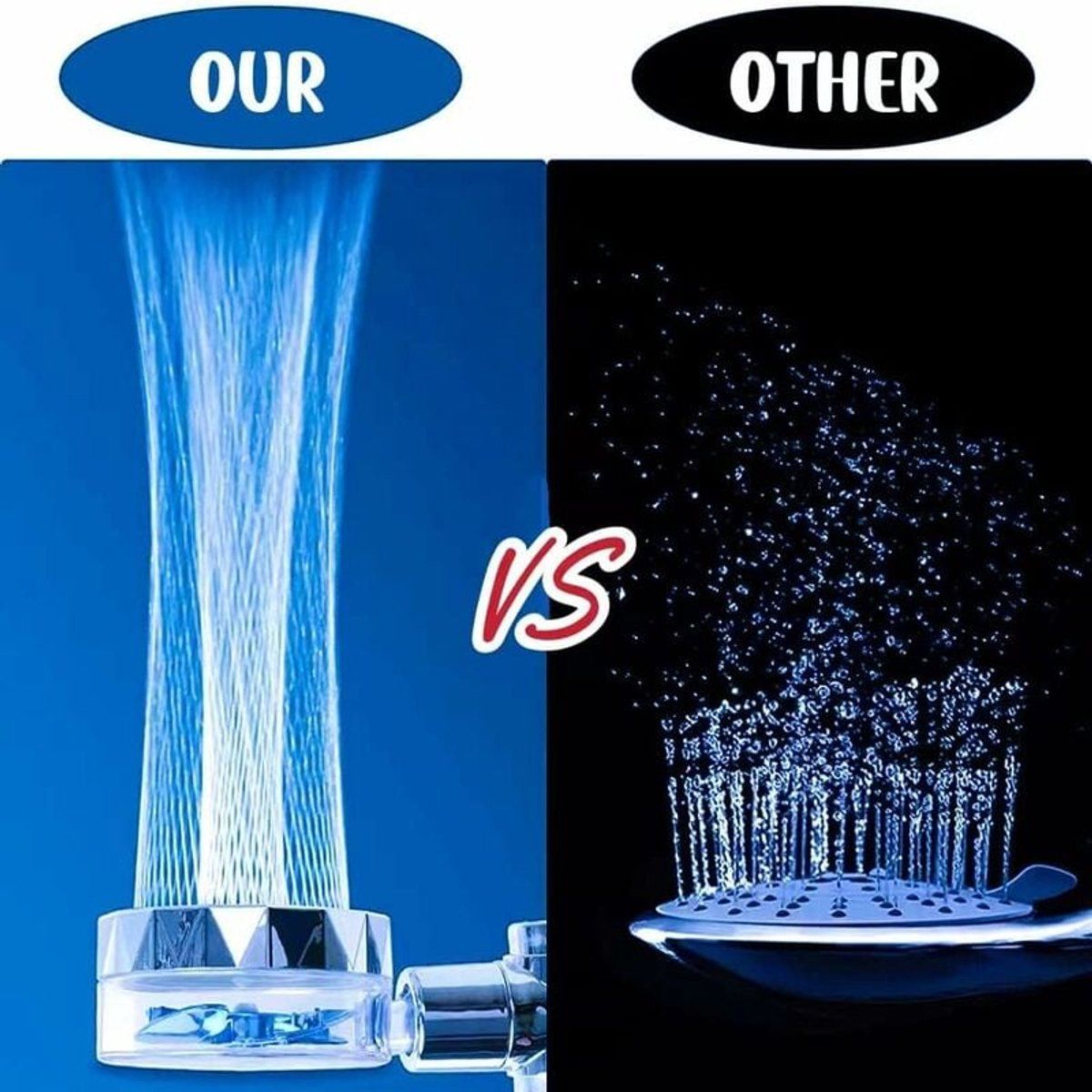 High Pressure Shower Head with 6 Filter Elements