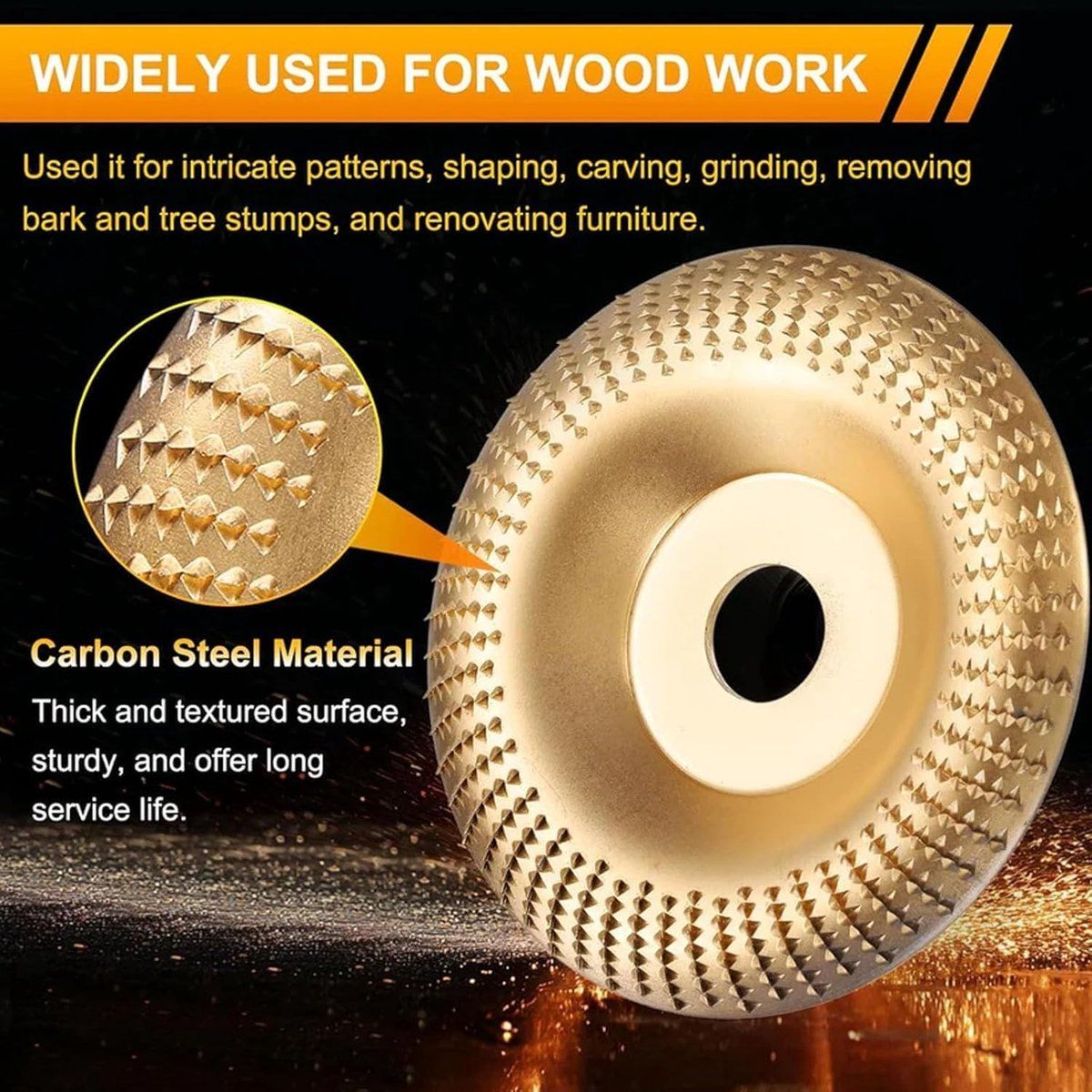 Grinding Disc Set for Angle Grinder, 4 Pcs Wood Carving Discs and 5 Pcs Rasp Drill Bits for Wood Cutting and Shaping, Compatible with Angle Grinder