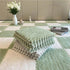 6 Plush Interlocking EVA Foam Puzzle Floor Tiles, Anti-Slip Crawling Play Mat for Kids Bedroom, Green White, 30x30x1cm
