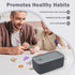 Lockable Storage Box with Combination Code, Portable BPA-Free Medicine Safe for Home Office Travel, Grey, 23.5 x 12.8 x 9.2cm
