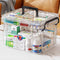 Medicine Storage Box, Double Layer Multi Grid First Aid Organizer with Lid, Portable Medicine Cabinet for Home, Transparent S