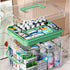 Medicine Storage Box, Double Layer Multi Grid First Aid Organizer with Lid, Portable Medicine Cabinet for Home, Transparent S