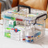 Medicine Storage Box, Double Layer Multi Grid First Aid Organizer with Lid, Portable Medicine Cabinet for Home, Transparent S