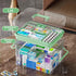 Medicine Storage Box, 2-Layer Multi Grid First Aid Medication Container, Portable Household Medicine Organizer Box with Lid, Size S