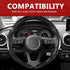 3pcs Universal Carbon Fiber Steering Wheel Cover - Anti-Slip & Segmented Design, Universal 99% Durable Steering Wheel Protector for Men and Women, Car Interior Accessory (Black)