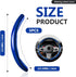 3pcs Universal Carbon Fiber Steering Wheel Cover - Anti-Slip & Segmented Design, Universal 99% Durable Steering Wheel Protector for Men and Women, Car Interior Accessory (Blue)