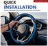 3pcs Universal Carbon Fiber Steering Wheel Cover - Anti-Slip & Segmented Design, Universal 99% Durable Steering Wheel Protector for Men and Women, Car Interior Accessory (Blue)