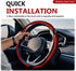 3pcs Universal Carbon Fiber Steering Wheel Cover - Anti-Slip & Segmented Design, Universal 99% Durable Steering Wheel Protector for Men and Women, Car Interior Accessory (Red)