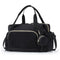 Black Large Quilted Diaper Bag Tote, Multi‑Functional Travel Baby Bag with Changing Mat & Pacifier Pouch, Stylish Maternity Hospital Bag for Labour & Delivery