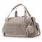 Brown Large Quilted Diaper Bag Tote, Multi‑Functional Travel Baby Bag with Changing Mat & Pacifier Pouch, Stylish Maternity Hospital Bag for Labour & Delivery