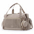 Brown Large Quilted Diaper Bag Tote, Multi‑Functional Travel Baby Bag with Changing Mat & Pacifier Pouch, Stylish Maternity Hospital Bag for Labour & Delivery