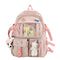 K‑Style Kids Backpack with Cute Accessories, 43×31cm Large Capacity School Backpack, Pink Casual Daypack for Children & Teenagers