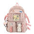 K‑Style Kids Backpack with Cute Accessories, 43×31cm Large Capacity School Backpack, Pink Casual Daypack for Children & Teenagers
