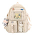 K‑Style Kids Backpack with Cute Accessories, 43×31cm Large Capacity School Backpack, Off‑White Casual Daypack for Children & Teenagers