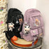 K‑Style Kids Backpack with Cute Accessories, 43×31cm Large Capacity School Backpack, Off‑White Casual Daypack for Children & Teenagers