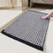 Soft Microfiber Farmhouse Bathroom Rug, Washable Kitchen Floor Mat, Woven Non‑Slip Bath Mat with Pure Tassels, Plush Woven Bathroom Carpet, Door Mat for Laundry Room, 20" x 32", Black
