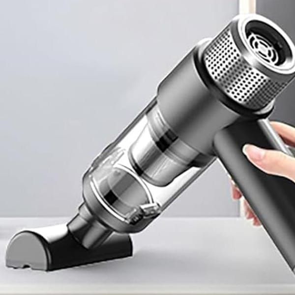 4‑in‑1 Handheld Car Vacuum Cleaner, Wireless Air Duster with LED Light, Portable Cordless Vacuum for Car, Home & Office, Black