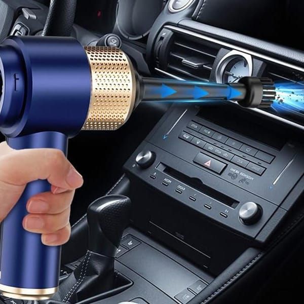4‑in‑1 Handheld Car Vacuum Cleaner, Wireless Air Duster with LED Light, Portable Cordless Vacuum for Car, Home & Office, Blue
