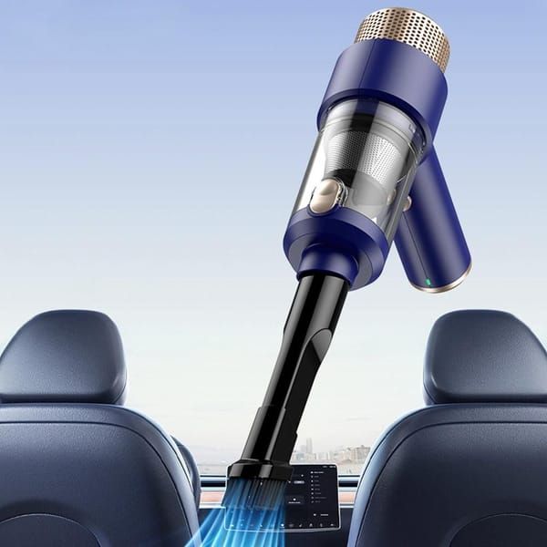 4‑in‑1 Handheld Car Vacuum Cleaner, Wireless Air Duster with LED Light, Portable Cordless Vacuum for Car, Home & Office, Blue