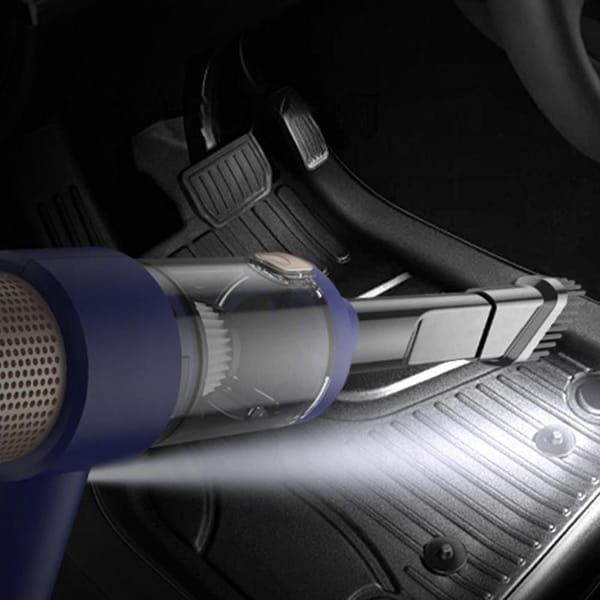 4‑in‑1 Handheld Car Vacuum Cleaner, Wireless Air Duster with LED Light, Portable Cordless Vacuum for Car, Home & Office, Blue