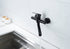 Black Wall Mounted Kitchen & Bathroom Tap, Stainless Steel Single Lever Basin Faucet with Swivel Spout, 26 × 11 CM Wall Mount Water Tap