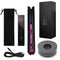 Black Red Wireless Hair Straightener Curler 2 in 1, Portable Rechargeable Hair Styling Iron with Temperature Control