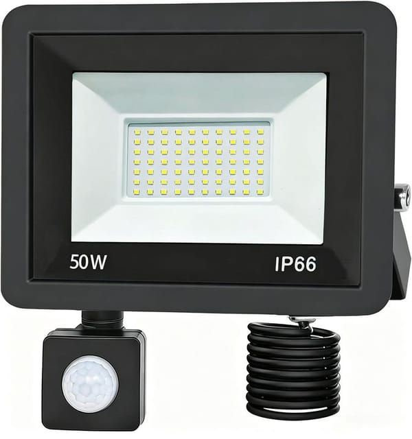2 Pack 50W LED Flood Lights PIR Motion Sensor 5000LM IP66 Outdoor Security