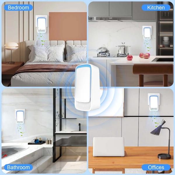 4 Pack Plug-in Negative Ion Air Purifier, Home Negative Ion Generator, Odour Eliminator Ionizer for Household Use