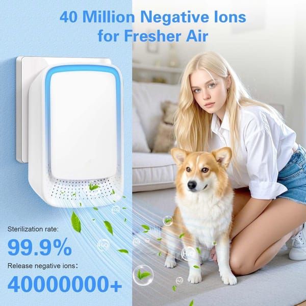 4 Pack Plug-in Negative Ion Air Purifier, Home Negative Ion Generator, Odour Eliminator Ionizer for Household Use