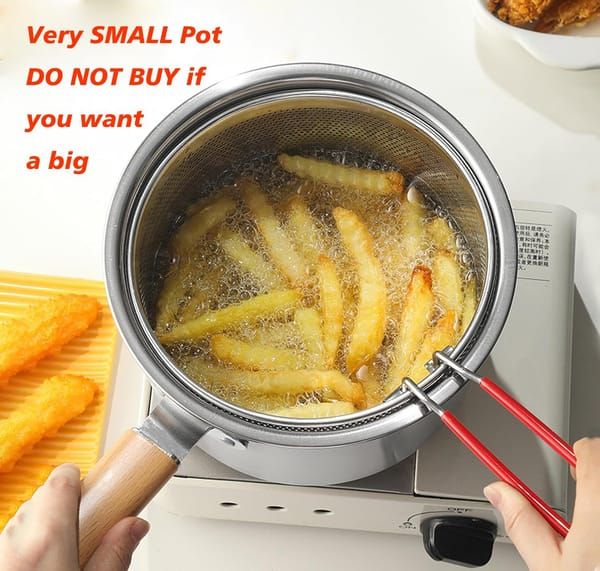 Stainless Steel Deep Fryer Pot with Basket, for Tempura, Chips & Fried Food, Compatible with Induction and Gas Stoves