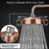 8 Inch Solid Copper Rain Shower Head, Antique Copper Round Rainfall Shower Head, Adjustable Angle Fixed Mount Large Overhead Rain Shower Compatible with Standard Shower Arm for Bathroom Renovation