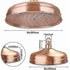 8 Inch Solid Copper Rain Shower Head, Antique Copper Round Rainfall Shower Head, Adjustable Angle Fixed Mount Large Overhead Rain Shower Compatible with Standard Shower Arm for Bathroom Renovation