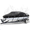 600D Oxford Cloth Boat Cover for 20-22 Feet V-Hull Boat, Waterproof UV Protection Dustproof Marine Cover for 20'~22' Speedboat Motor Yacht, Adjustable Strap & Elastic Hem for Outdoor Storage & Trailer Transport