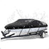 600D Oxford Cloth Boat Cover for 20-22 Feet V-Hull Boat, Waterproof UV Protection Dustproof Marine Cover for 20'~22' Speedboat Motor Yacht, Adjustable Strap & Elastic Hem for Outdoor Storage & Trailer Transport