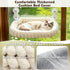 XL Cat Window Perch with 4 Heavy-Duty Suction Cups, Solid Metal Frame, Removable Striped Plush Bed, No Drill Window Mount Cat Hammock for Indoor Large Cats