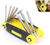 Folding Screwdriver Set, 8-in-1 Foldable High Leverage Screwdriver with Non-slip Handle, Carbon Steel Rustproof Portable Tool, Repair Tool for Car & Bike & Home (Yellow)