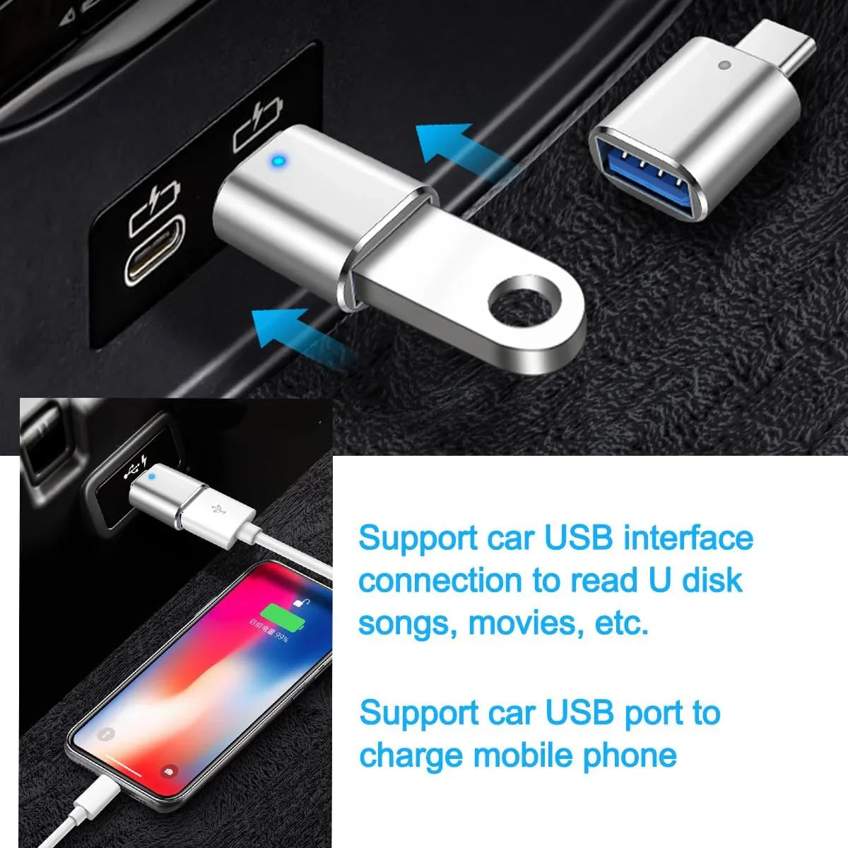 USB Hub 3.0, USB Splitter1 in 4 Out, USB Extender USB Adapter Multiple Port, 4Pcs USB to USBC-C Adapter, USB C to USB Adapter, USB A to USB C Adapter Type C OTG Adapter (4Pcs Adapter)