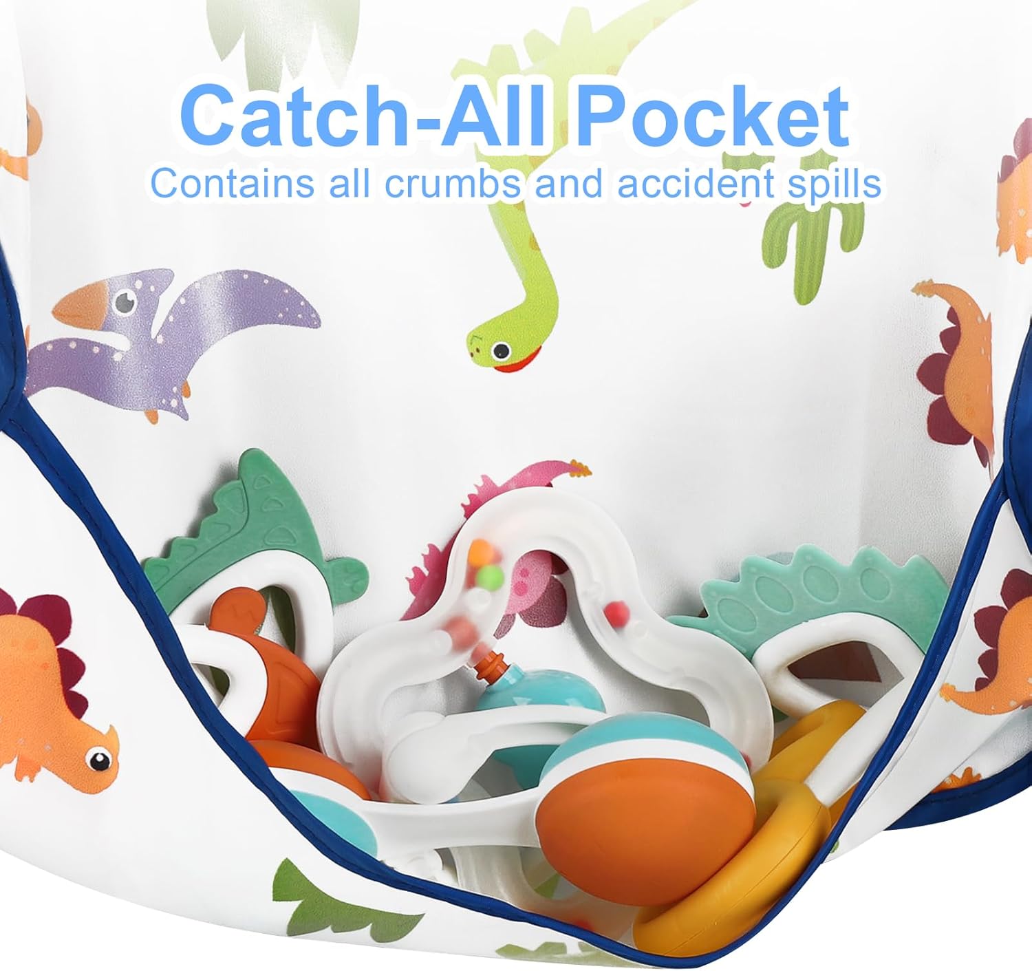 Waterproof Baby Bibs for Eating, Mess Proof Toddler Feeding Bibs for Girls Boys ﻿