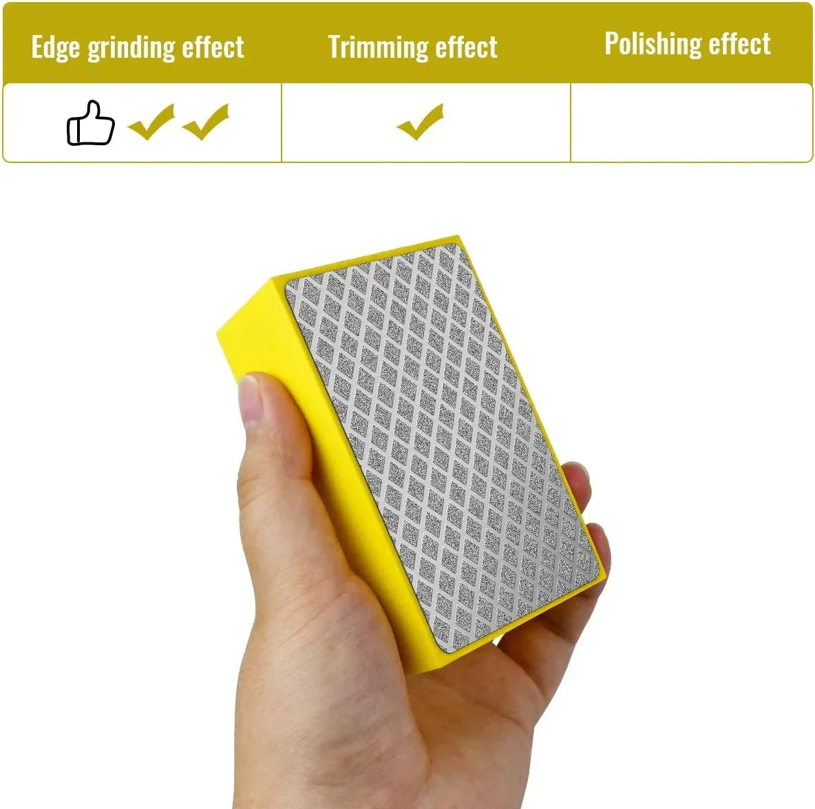 1 Pcs Diamond Hand Pad Sanding Block Sharp Glass Grinding Polishing Pad Sanding Block Foam Backing Hand-Held Sanding Block for Sanding Polishing Marble Tile Ceramics (60#)