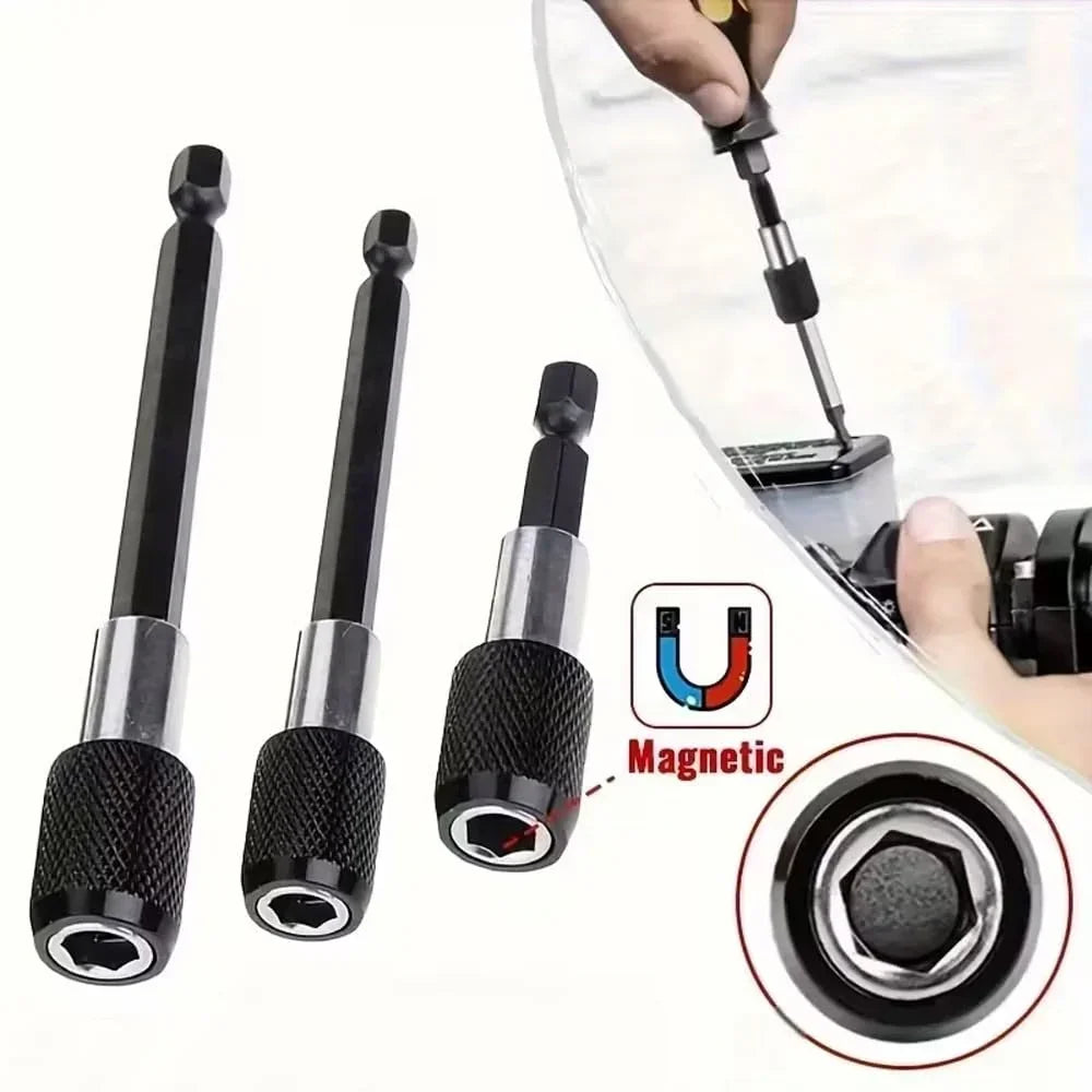 3-Piece Magnetic Bit Holder Extensi Set, Quick Release Universal Impact Drill Adapter for Home DIY Projects
